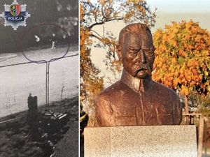 Policjanci szukają sprawców kradzieży popiersia Marszałka Józefa Piłsudskiego