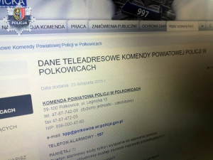 Strona internetowa Komendy Powiatowej Policji w Polkowicach