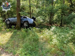 Po wypadku na drodze wojewódzkiej nr 328: Policjanci szukają kierowcy złotego samochodu